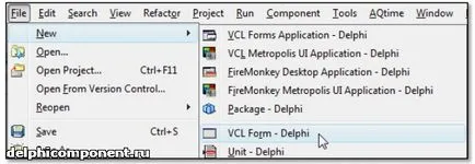 Hogyan adjunk egy új modult vagy egy új formában a projekt Delphi XE, Delphi, Delphi komponens,