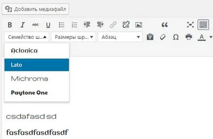 Hogyan adjunk egy betűtípust a wordpress szerkesztő és weboldal