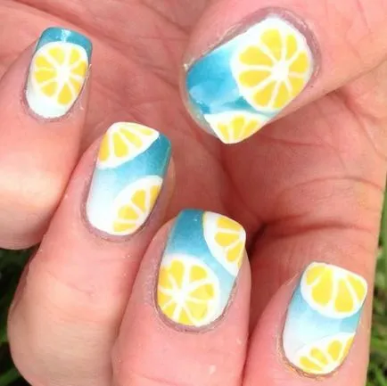 Как да се направи по ноктите лимон, портокал, цитрусови нокти изкуство с цитрусови плодове