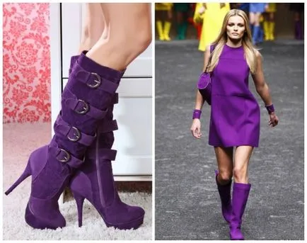 Cum de a purta pantofi fotografie violet, pantofi de moda