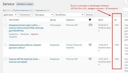 Hogyan állapítható meg, postai úton vagy oszlop id wordpress