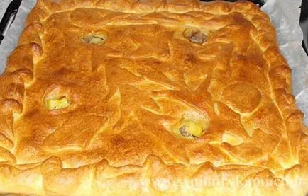 Hogyan kell főzni egy pite csirke és burgonya a lépésről lépésre recept és fotó