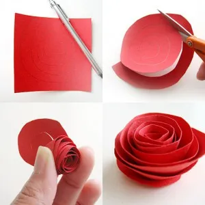 Как да си направите роза от хартия с вашата схема ръце производство