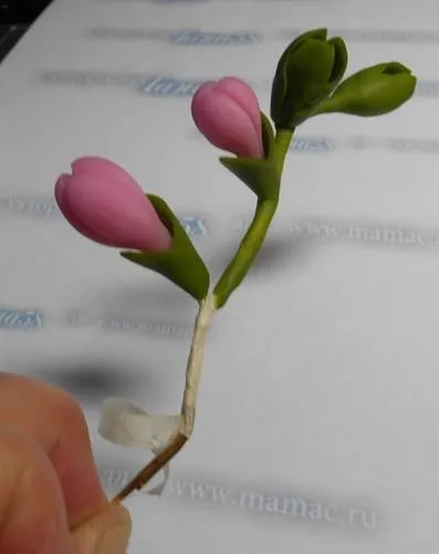 Гілочка фрезії з холодного фарфору (лекція) Гілочка фрезії з холодного фарфору
