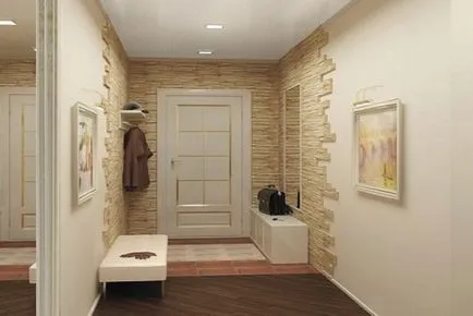 Stone тапет в интериора коридор картина