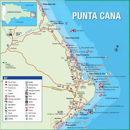 Карти Доминиканската република хотели карти, забележителности, минерални извори