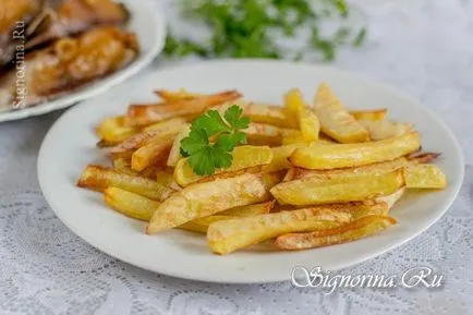 Hasábburgonya, sült a kemencében (vaj nélkül) recept egy fotó