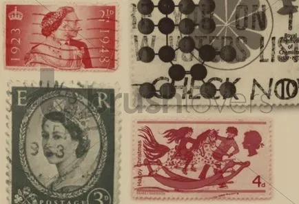 Photoshop четки пощенски марки, печати, печати, етикети,