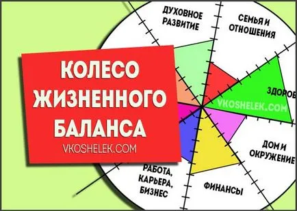 шаблон Колелото на живота баланс - как да възстановят живота си във всички области, в портфейла