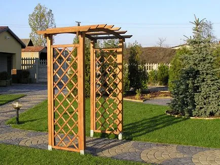 Gyönyörű pergola kerttervezés (fotó)