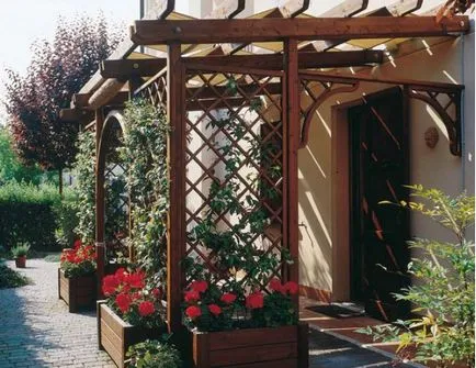Gyönyörű pergola kerttervezés (fotó)