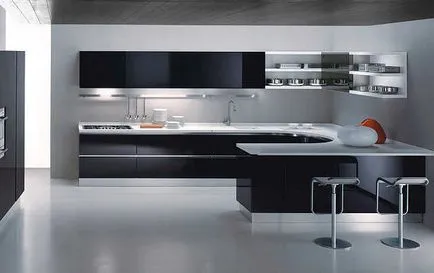 Кухня в стила на хай-тек, дизайн и фото модерни интериорни решения