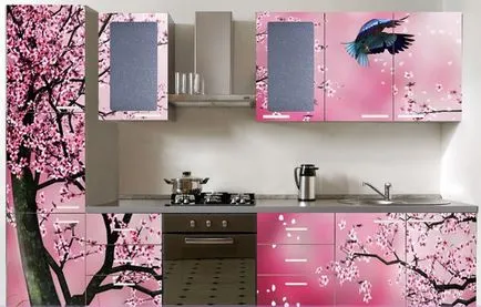 Bucătărie cu un model pe fatada (47 poze) instrucțiuni video cum se instalează propriile mâini lor, exemple de pictură
