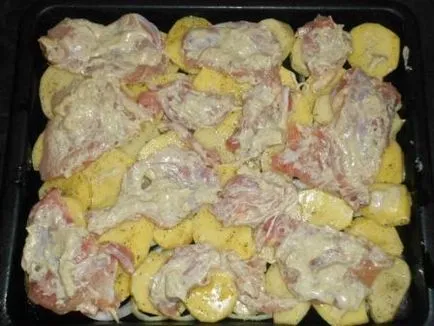 Пиле на френски език във фурната с картофи рецепта със снимка