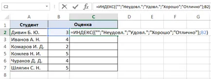 Array állandók az Excel