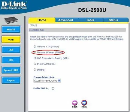 Configurarea pod adsl, face serverul