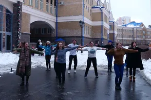 Szervezése a flash mob Moszkvában