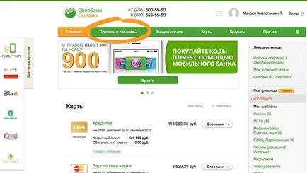 Rezsi fizetése révén Sberbank Online jutalék mentes lépésről lépésre