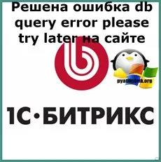 Eroare interogare de eroare db încercați mai târziu pe site-ul 1C Bitrix, stabilind ferestre și servere Linux