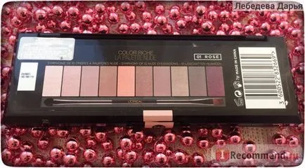 Kiépítés árnyékok L'Oréal la paletta nude színű riche - «krasivennaya paletta árnyalatai és a 6 lehetőség