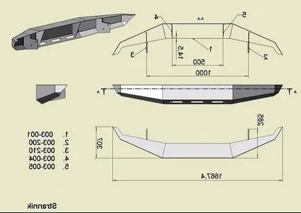 Bara de protectie fata de pe UAZ-469 cu desen mâinile lor - YUGAGRO