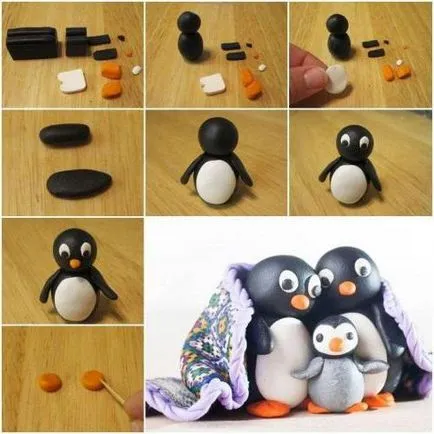 Penguin a făcut din plastilină în diferite moduri