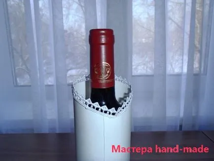 Girlfriend подарък с ръцете си, украсяват бутилка вино - майстор ръчно изработени