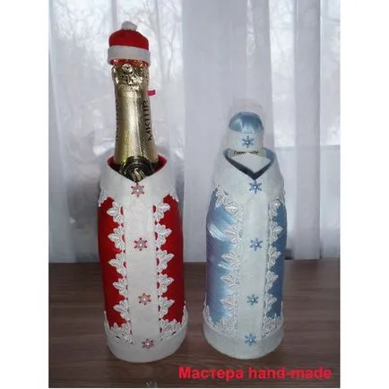 Prietena un cadou cu mâinile, decora o sticlă de vin - made mână-master