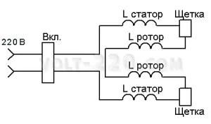 Conectarea AC motor cu colector