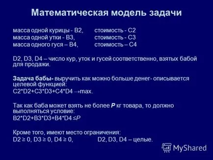 Представяне на решаването на оптимизационни задачи в Excel