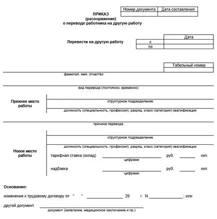 Comanda pentru a transfera un full-time, articol, revista „personal contează“