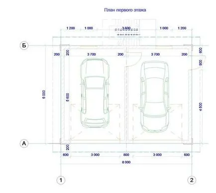 гараж с таванско помещение проект - 2-ри етаж, за да се увеличи площта