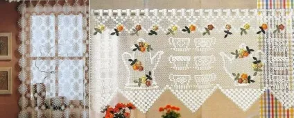 Фіранки гачком схеми в'язання штор, підхоплення, штори для кухні з описом, фото моделей, філейне (фіранки) Фіранки гачком схеми в'язання штор, підхоплення, штори для кухні з описом, фото моделей, філейне
