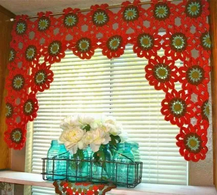 Фіранки гачком схеми в'язання штор, підхоплення, штори для кухні з описом, фото моделей, філейне (схеми) Фіранки гачком схеми в'язання штор, підхоплення, штори для кухні з описом, фото моделей, філейне