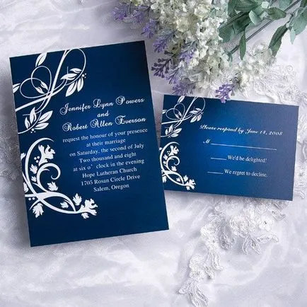 Albastru invitație la nuntă