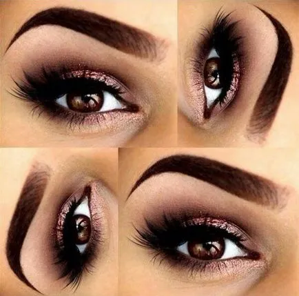 Smokey Eyes „barna szeme szakaszaiban a teremtés, lépésről lépésre fotó