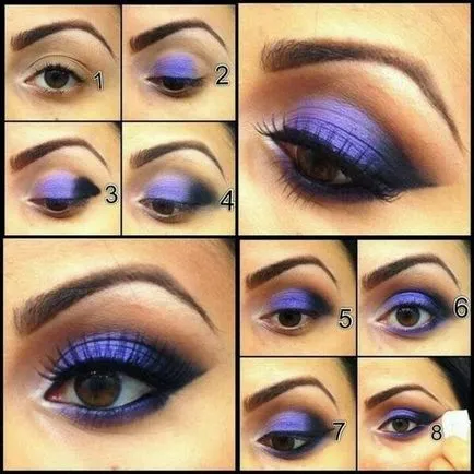 Smokey Eyes „barna szeme szakaszaiban a teremtés, lépésről lépésre fotó