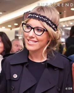 coafuri trendy Ksenia Sobchak fotografie, tunsori si coafuri foto