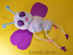 Hangya és a Grasshopper - baba báb pompon, irkál