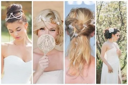 Сватбена прическа за средна снимка коса