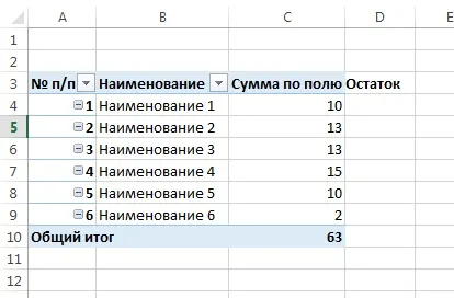 Összefoglaló táblázat az Excel 2007-2010