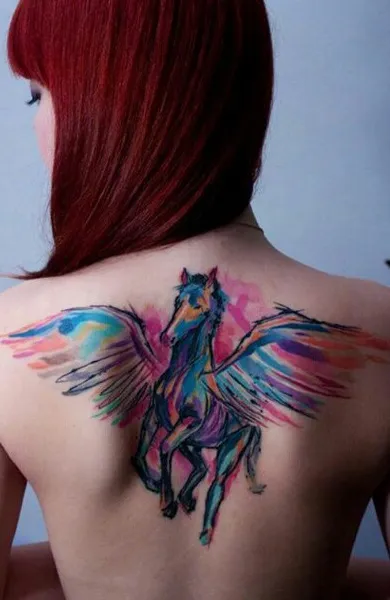 Pegasus tattoo - azaz tetoválás vázlatok és fényképek