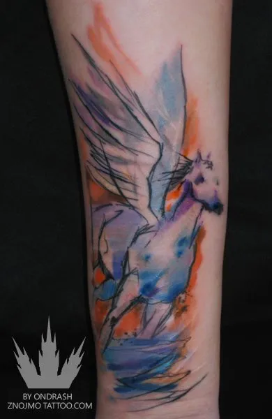 Pegasus tattoo - azaz tetoválás vázlatok és fényképek