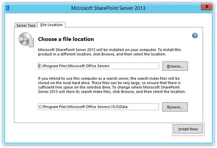 Telepítés és beállítás alap SharePoint Server 2013 SP1 a Windows Server 2012 R2 (a topológia