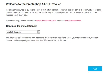 Instalarea PrestaShop hosting