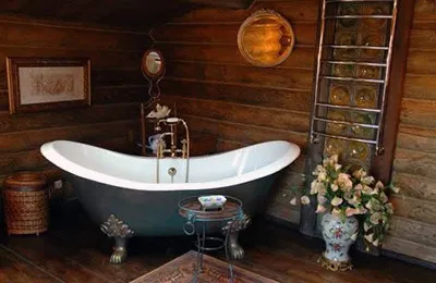 Fürdőszoba egy faház, hogyan lehet a saját kezét fotó példák