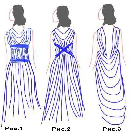 Модела рокля от шифон с ръцете си върху едното рамо в гръцки стил