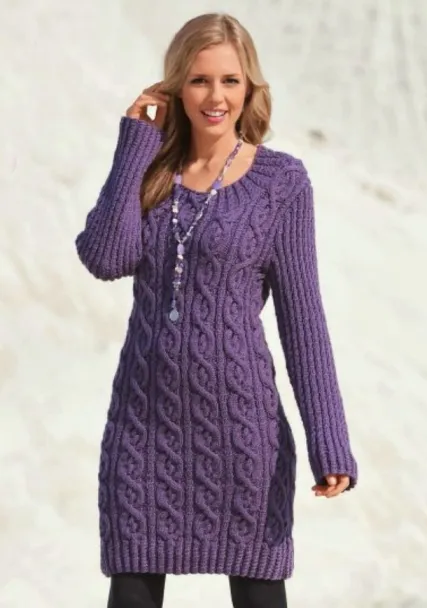 плетиво рокля със схема и описание на това как да плетат топли дрехи за зимата за жени