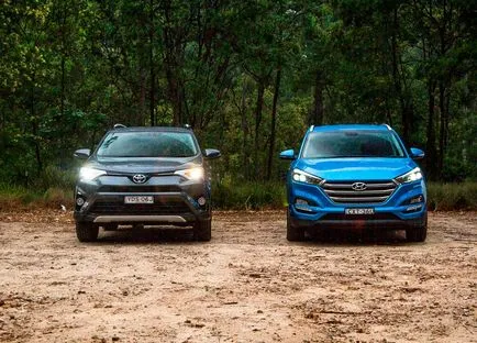 Tussal Hyundai vagy Toyota RAV 4 kísérlet összehasonlítani a két crossover