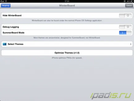 Winterboard iPad - szálak létezik!